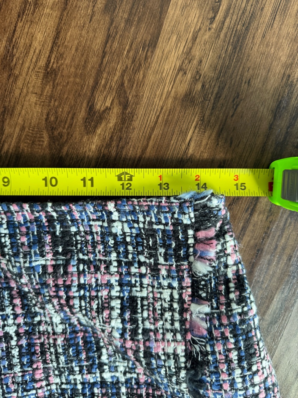 LOFT Black Tweed Mini Skirt with Pink & Navy Accents - Picture 9 of 10